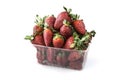 Fresh strawberry in shop plastic boxes Royalty Free Stock Photo
