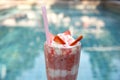 Fresh strawberry smoothie drink Royalty Free Stock Photo