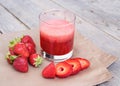Fresh strawberry smoothie juice Royalty Free Stock Photo