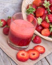 Fresh strawberry smoothie juice and strawberries Royalty Free Stock Photo