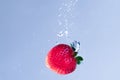 Fresh Strawberry Plunge into Water Royalty Free Stock Photo