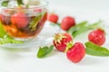 Fresh strawberry and summer tea. Royalty Free Stock Photo