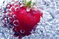 Fresh strawberry in water Royalty Free Stock Photo