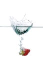 Fresh strawberry water splash Royalty Free Stock Photo