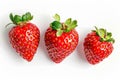Fresh strawberry on white background. Artificial intelligence image Royalty Free Stock Photo