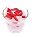 Fresh Strawberry yoghurt on white