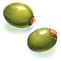 Fresh stuffed green olives