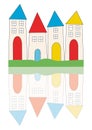 Fresh stylised drawing of houses Royalty Free Stock Photo