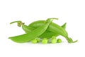 Fresh sugar snap peas isolated on a white background Royalty Free Stock Photo