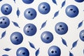 Fresh summer blueberries pattern background