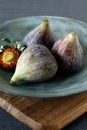 Fresh summer figs on wooden table Royalty Free Stock Photo