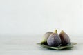Fresh summer figs on wooden table Royalty Free Stock Photo