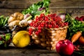 Fresh fruit, berry and vegetables Royalty Free Stock Photo