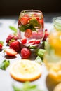 Fresh summer fruit cocktails Royalty Free Stock Photo