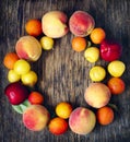 Fresh summer fruits in wicker tray Royalty Free Stock Photo