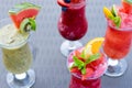 Fresh summer fruity smoothies Royalty Free Stock Photo