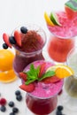 Fresh summer fruity smoothies Royalty Free Stock Photo