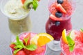 Fresh summer fruity smoothies Royalty Free Stock Photo