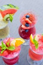 Fresh summer fruity smoothies Royalty Free Stock Photo