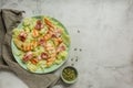 Fresh summer grilled melon and bacon salad Royalty Free Stock Photo