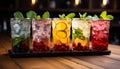 Fresh summer mojito, a fruity cocktail with mint leaf garnish generated by AI Royalty Free Stock Photo