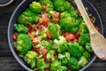 Fresh Summer Salad, sauteed vegetables and Broccoli and soy sauce Royalty Free Stock Photo