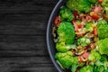 Fresh Summer Salad, sauteed vegetables and Broccoli and soy sauce Royalty Free Stock Photo