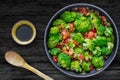 Fresh Summer Salad, sauteed vegetables and Broccoli and soy sauce Royalty Free Stock Photo