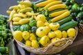 Fresh summer squash at the market Royalty Free Stock Photo