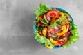 Fresh Summer Vegetable Salad in blue bowl Royalty Free Stock Photo