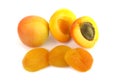 Fresh and sun dried apricots isolated on white background Royalty Free Stock Photo