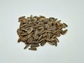 fresh sunflower seeds  white background from farm field Royalty Free Stock Photo