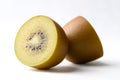 Fresh sungold kiwi fruit on white background Royalty Free Stock Photo