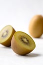Fresh sungold kiwi fruit on white background Royalty Free Stock Photo