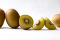 Fresh sungold kiwi fruit on white background Royalty Free Stock Photo