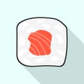Fresh sushi roll icon, flat style