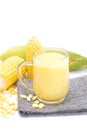 Fresh sweet corn juice corn milk and corn. Royalty Free Stock Photo