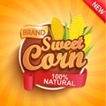 Fresh and sweet corn logo, label or sticker.