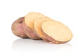 Fresh sweet potato isolated on white Royalty Free Stock Photo