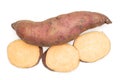 Fresh sweet potato isolated on white Royalty Free Stock Photo