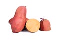 Fresh Sweet potato tubers on  background Royalty Free Stock Photo