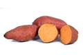 Fresh Sweet potato tubers on background Royalty Free Stock Photo