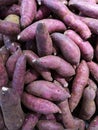 Sweet potatoes, raw from the farm is included for sale in supermarkets Royalty Free Stock Photo