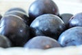 Fresh, sweet, ripe, plums. Macro Photo food fruit plums. Royalty Free Stock Photo