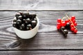 Fresh sweet strawberry on wooden background Royalty Free Stock Photo