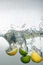 Fresh swimming fruits and vegetables Royalty Free Stock Photo