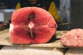 Fresh swordfish in the fish market