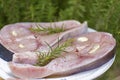 Fresh Swordfish Steak Seasoned with Garlic, Rosemary and Spices