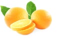 Fresh tangerine or mandarin fruit with leaves Royalty Free Stock Photo