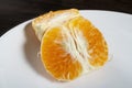 Fresh tangerine murcott on the table. Selective focus
